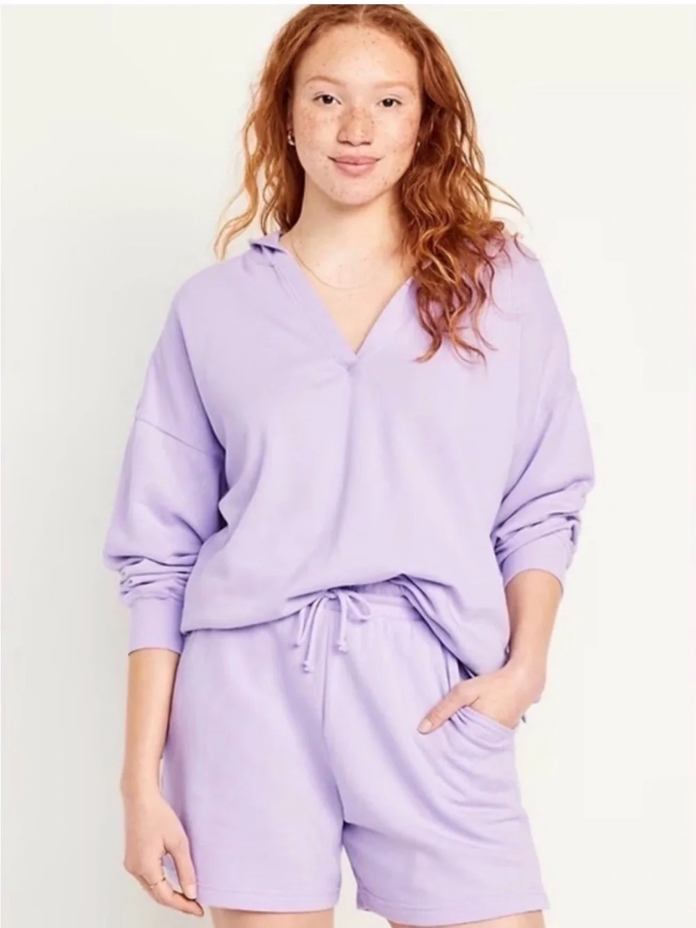 Old Navy Lilac Hooded Lounge Set - Women's Pullover & Shorts